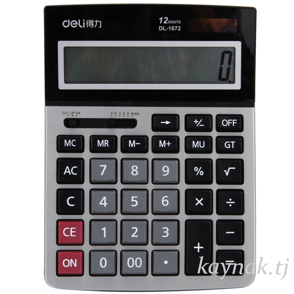 Настольный калькулятор, Auto Power, Металлическая поверхность, 12 больших цифр