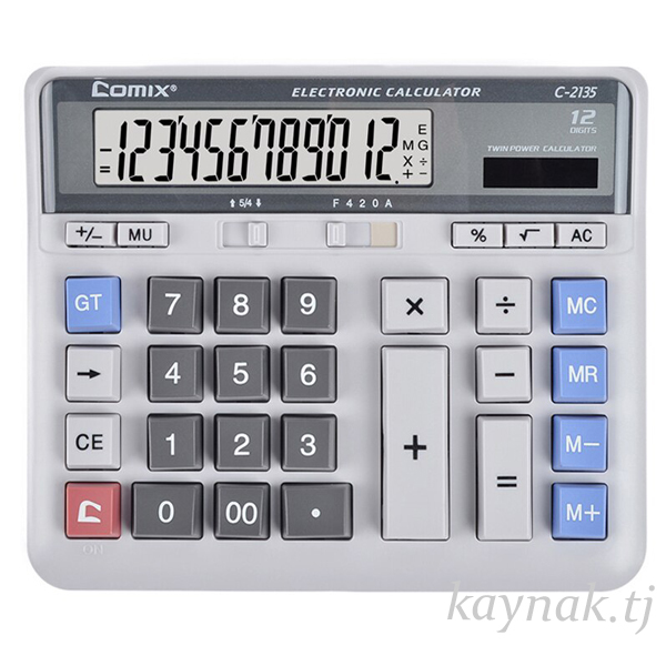 Настольный калькулятор Comix, большие компьютерные клавиши, дисплей 12 цифр